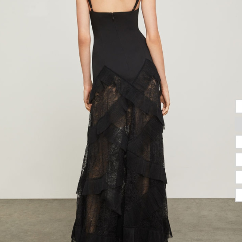 BCBGMaxAzria Black Lace and Mesh Prom Gown - Picture 3 of 6